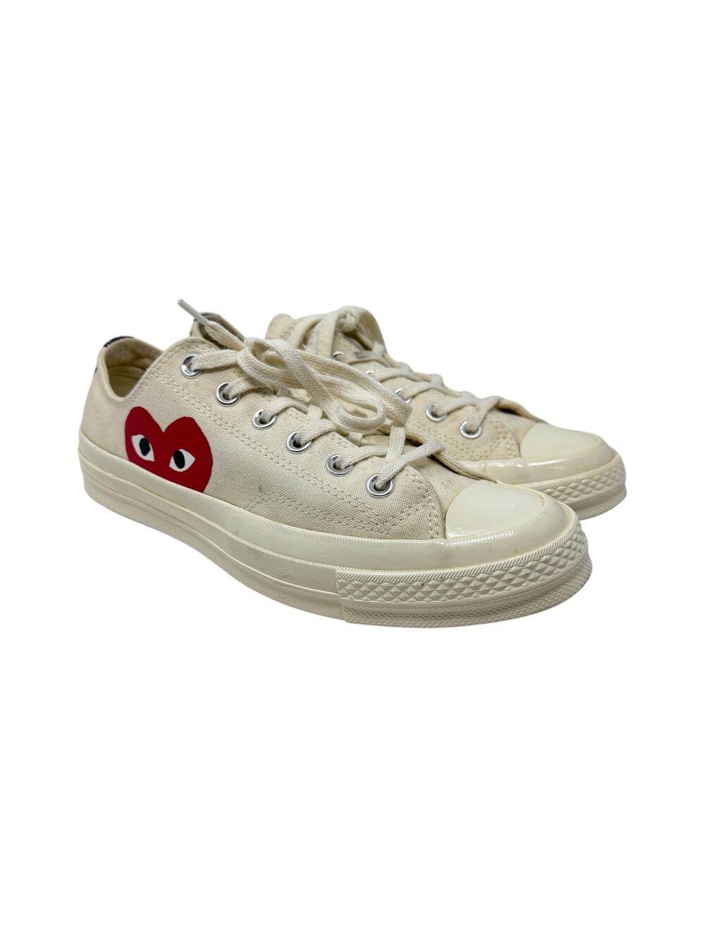 Converse x Comme des Garçons PLAY Chuck 70 Low Heart Sneakers Cream M7/W9